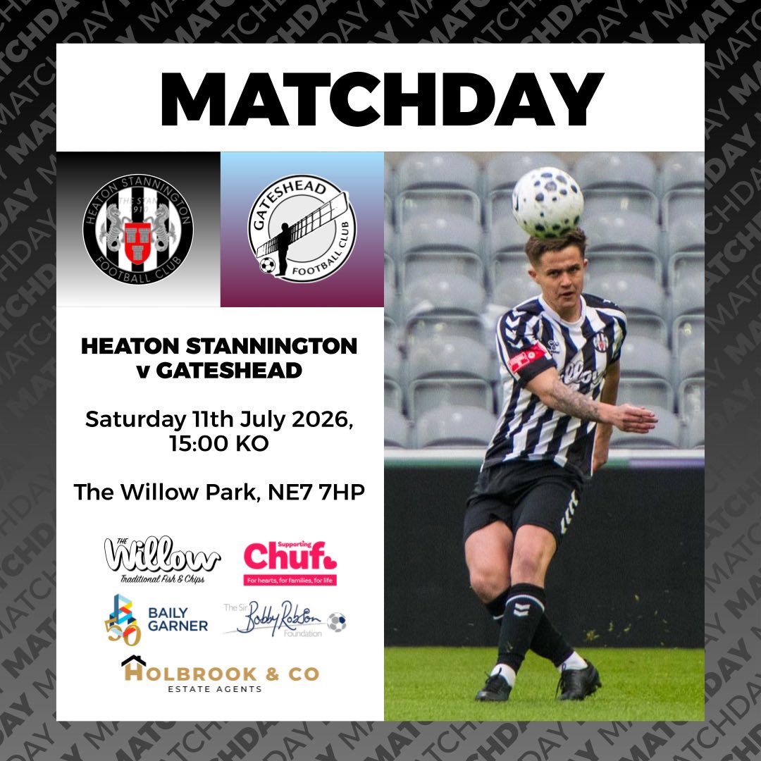 Heatonstan's tweet photo. ⚫️MATCHDAY⚪️

77 days after our last home game, we’re back at The Willow Park this afternoon to host National League side @GatesheadFC!

🎟️ Pay on the gate with cash or card: adults £5, over-65s and students with ID £3, under-16s £1 https://t.co/CNeVuCSdCu