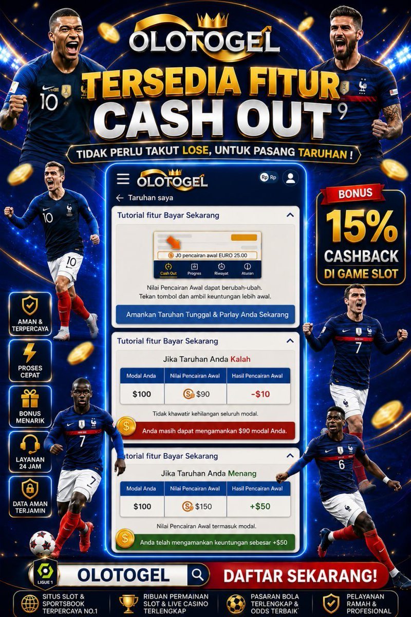 olotogel's tweet photo. 📢 INFO FITUR CASH OUT
Fitur Cash Out memungkinkan Anda mencairkan taruhan sebelum pertandingan selesai.
✅ Jika taruhan sedang untung, Anda bisa mengamankan keuntungan lebih awal.
✅ Jika taruhan sedang rugi, Anda bisa mengurangi kerugian dan menyelamatkan sebagian modal. https://t.co/FR8zYL9OsR