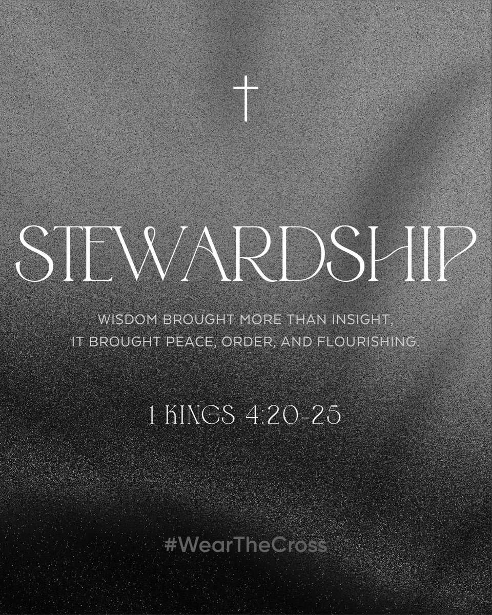 WearTheCross's tweet photo. † STEWARDSHIP †

Wisdom brought more than insight, it brought peace, order, and flourishing. – 1 Kings 4:20–25

#WearTheCross #1Kings4
#Faith #God #Christian #TheCross #Grace #Love #Forgiveness #Jesus #JesusLovesYou #Believers #Mercy #GodsPlan https://t.co/9d20k4Tm92