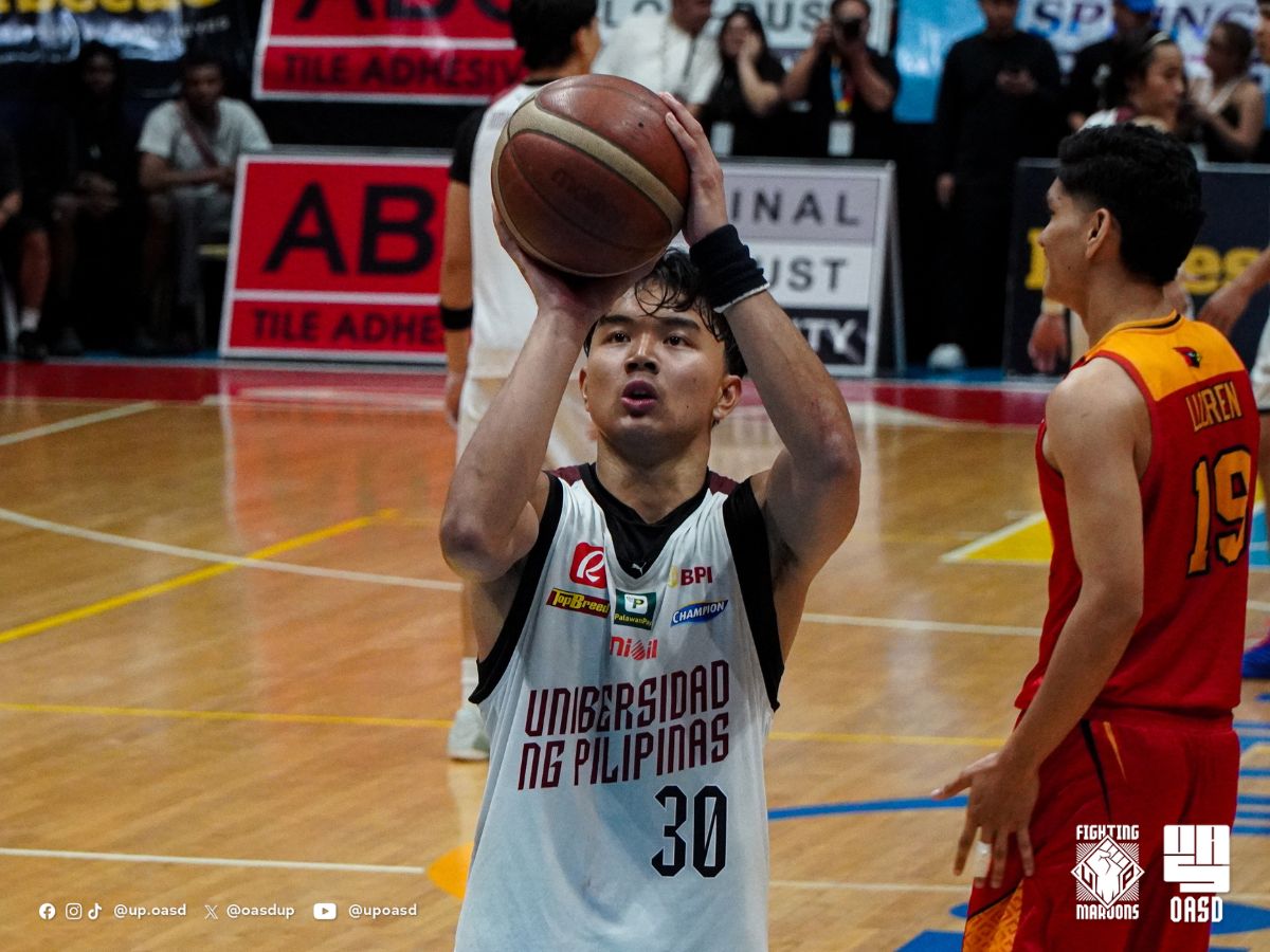 oasdup's tweet photo. REIGN CHECK 👑

The UP MBT 🏀 survived a quarterfinal thriller, edging out the Mapua Cardinals, 67–64, to book a return trip to the FilOil EcoOil Preseason Cup semifinals as the lone remaining UAAP squad.

📸: Alex Chio https://t.co/XDqCwkHd0L