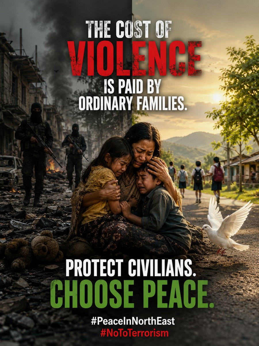 MajRibinDeb's tweet photo. Peace is built through trust, dialogue, and shared purpose. Let us stand with every family that dreams of a safer, stronger, and more prosperous future free from violence. #PeaceInNorthEast #NoToTerrorism https://t.co/QD6OjBNLOs