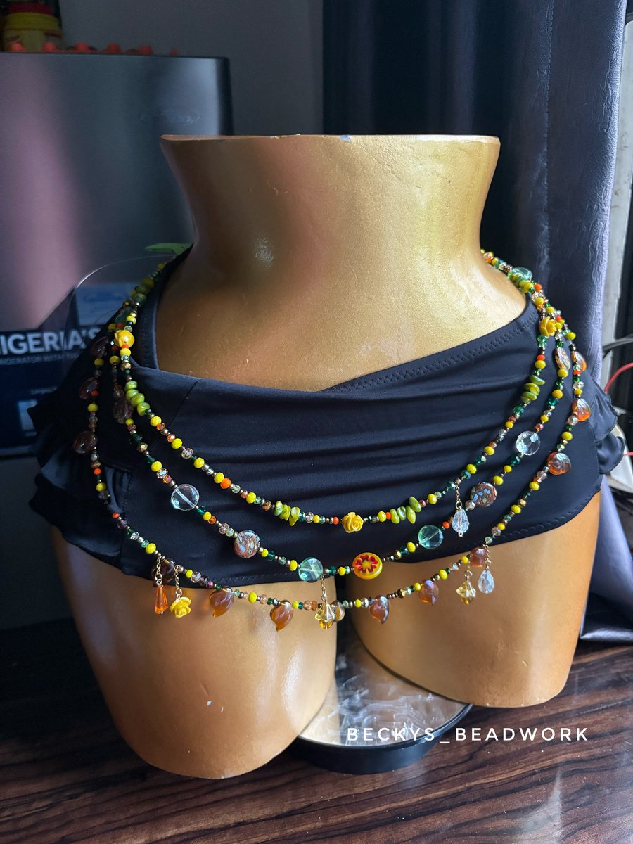 Beckys_BeadWork's tweet photo. So I made this yellow waistbeads inspired by the yellow fairy in the last image. How did I do?
.
This Waistbead is available for immediate pickup and delivery
Evaluated at 50,000 naira for all three layers
DM to order
Nationwide delivery
.
Please share this with a Waistbead lover https://t.co/beu5cWMxKt
