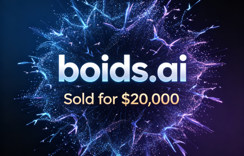DomainNews24's tweet photo. Domain  Sold!
💰boids. ai Sold for $20,000
🛒Sold via Afternic
🗓️July 10, 2026
This domain name is suitable for AI research and innovation platforms such as swarm intelligence, multi-agent, drone swarm, and simulation animation. https://t.co/I31dvYLvfz