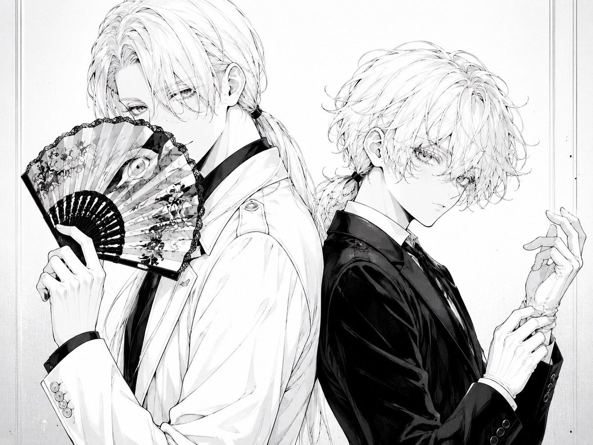 Monochrome Gothic Twin Portrait