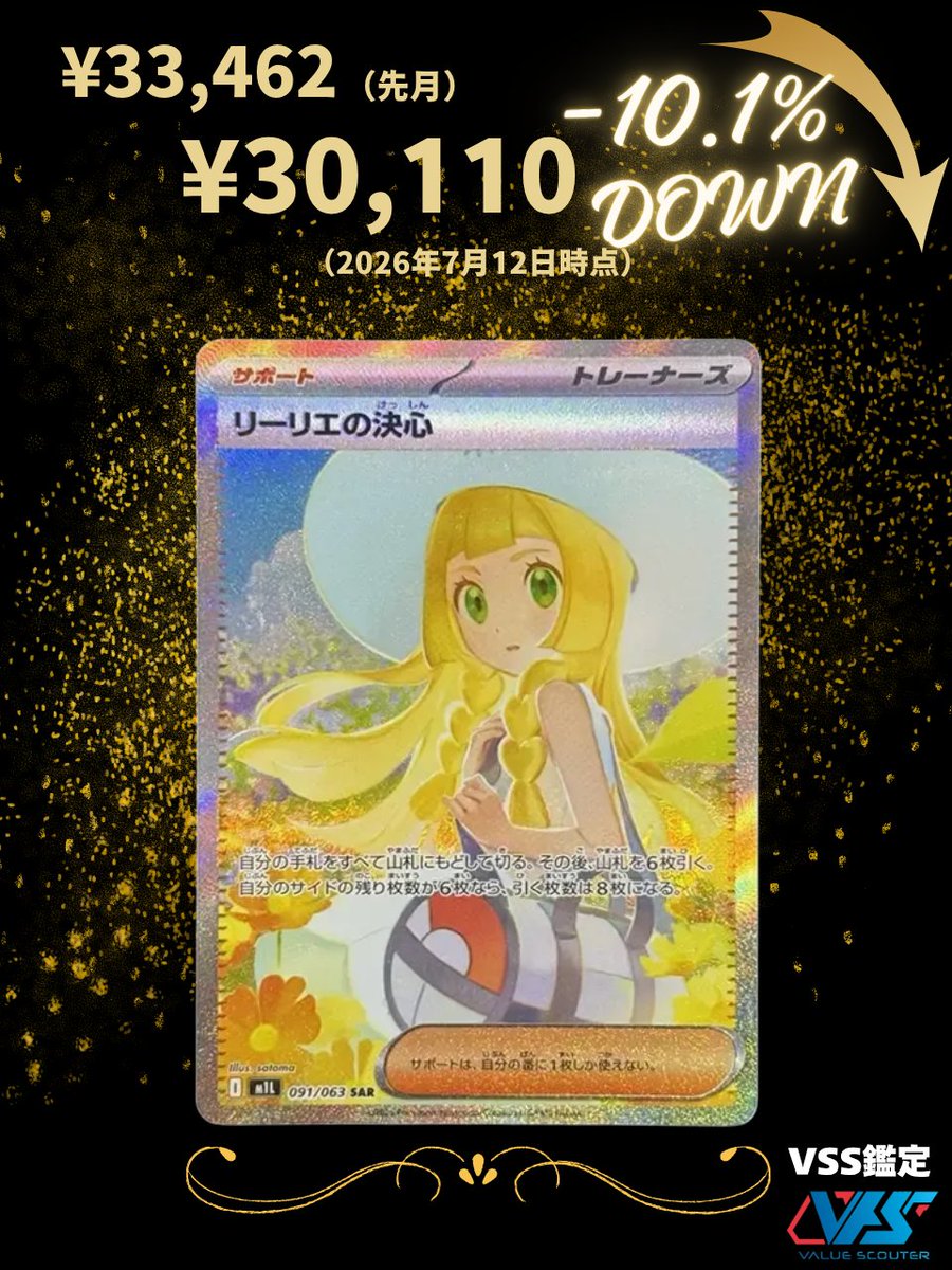 ポケカ相場】リーリエの決心（SAR）｜メガブレイブ ポケカ相場が下落の