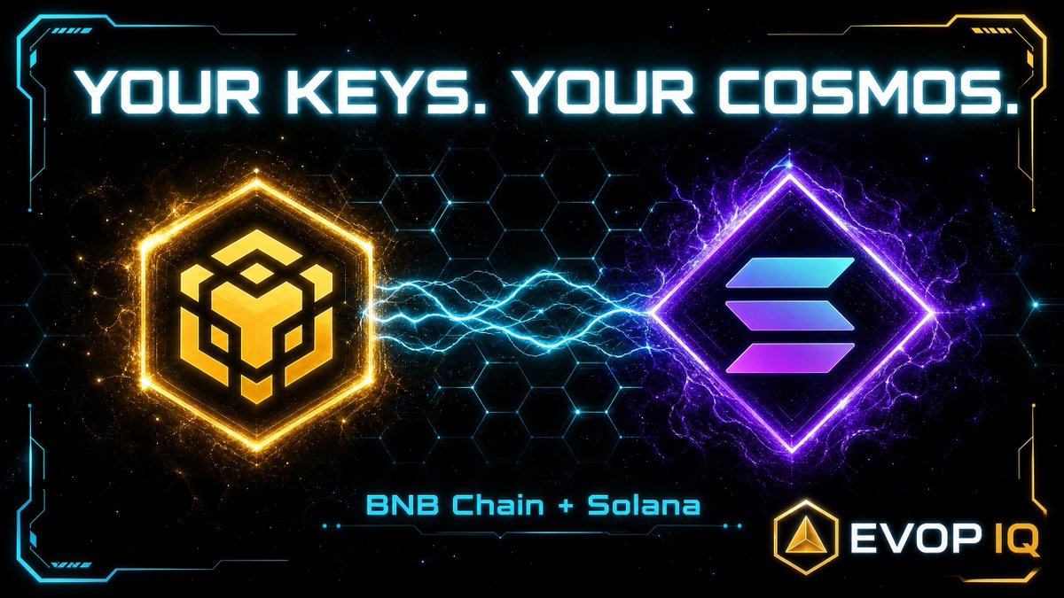 EvolveTKN's tweet photo. One wallet. 

Two chains. 

Zero limits.

EVOP IQ runs natively on BNB Chain 🟡 and Solana 🟣 — send, receive, and manage $EVOP across both ecosystems from a single browser-based interface.

No app download. 
No extension. 
Just open and go.

🌐 https://t.co/wX8zf2sfJG

#EVOPIQ #BNBChain #Solana #SPLToken #BEP20 #CryptoWallet #MultiChain