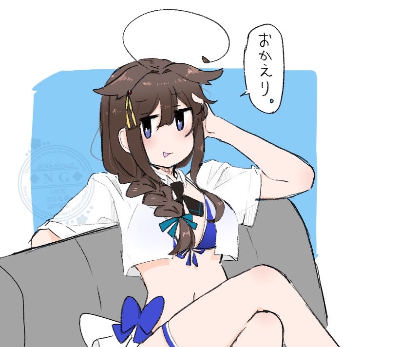 sakushiya03's tweet photo. メンテ明けに覗きに行ったらアナウンスもなしに水着になってるのやめてください死んでしまいます(遺言) https://t.co/m0d9Kpjj36