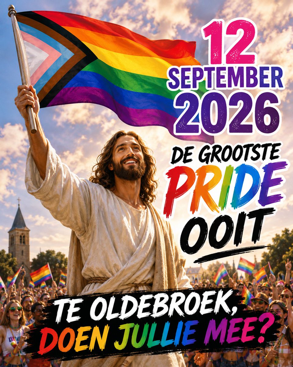 antifvd's tweet photo. Laten we de sekte in Oldebroek verassen met de grootste Pride ooit....
Delen aub voor een zo groot mogelijk bereik ....🏳️‍🌈🏳️‍🌈🏳️‍🌈🫶🫶💪 https://t.co/dGeMUEw9qB