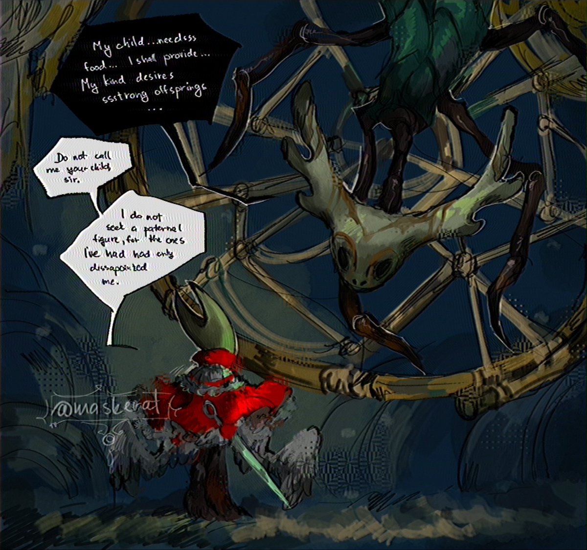 maskerat_invoid's tweet photo. Styx art. 

#HollowKnight #SilkSong https://t.co/ewM9YauDUQ