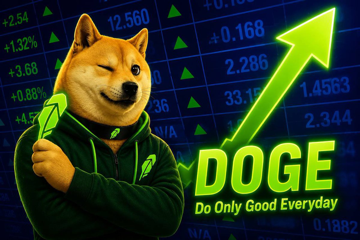 DOGERBHH's tweet photo. The memecoin that brought retail to Robinhood. 

The next chapter starts here. https://t.co/12iK6jWnuT