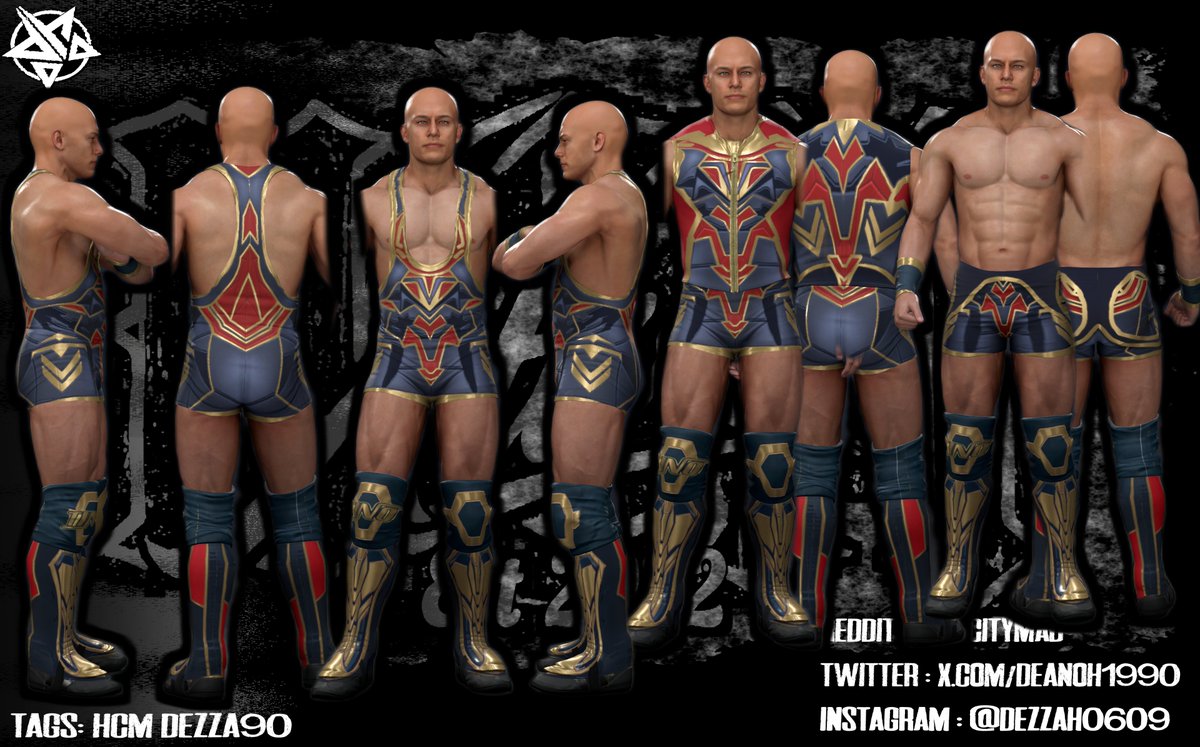 deanoh1990's tweet photo. Superman inspired singlet with a straps down option, and a sleeveless entrance jacket for @ValentinoPWO
Some in game pics, and also the inspiration is in the final image
#WWE2K #attire #CAW #Cawmmunity #CustomCAW #WWE2k25 #wwe2k26 #HCM #DEZZA90 https://t.co/G961Ngs0fV