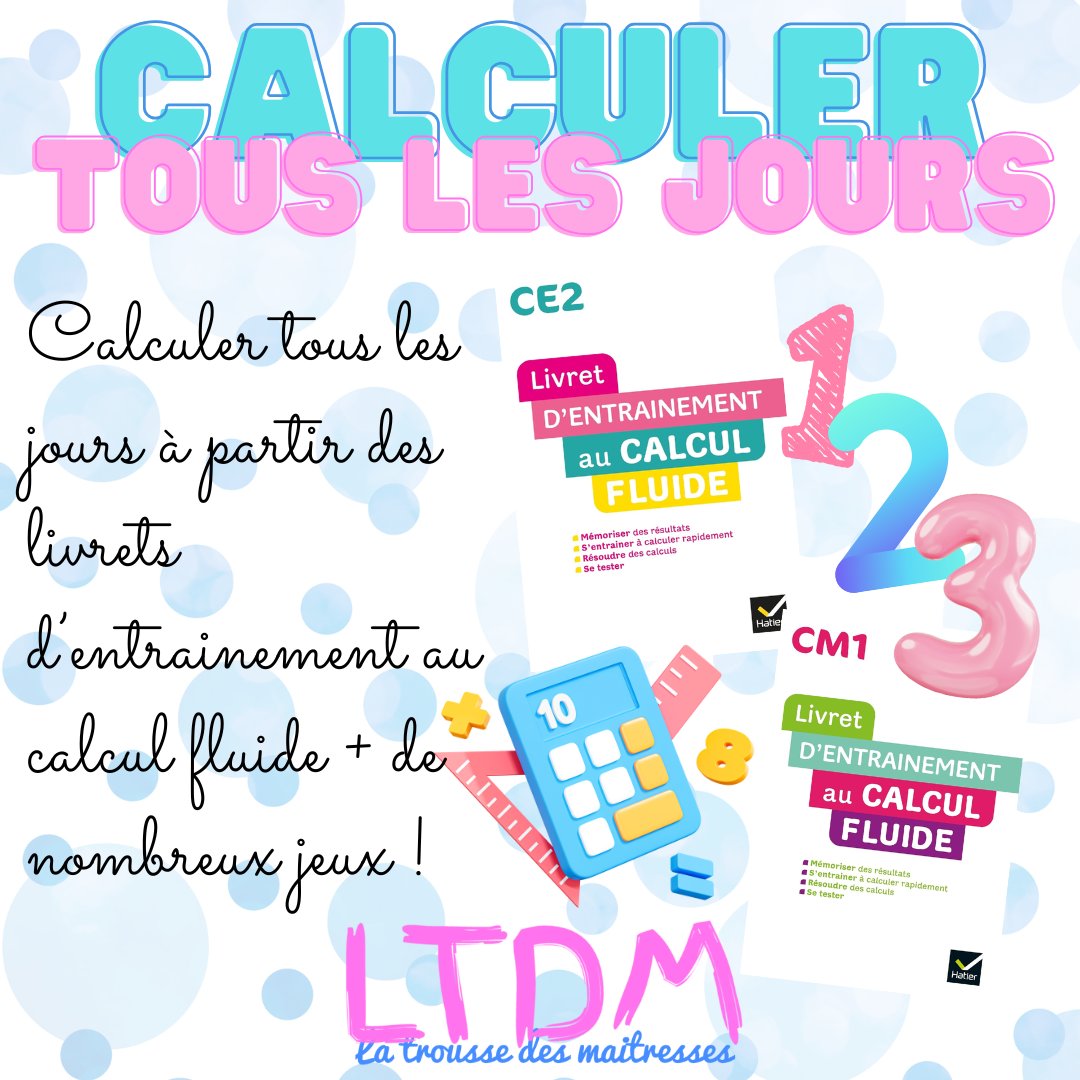 TrousseMaitress's tweet photo. #UnJourUneIdée : s'entrainer à calculer tous les jours au CE2/CM1 : https://t.co/gH1N6k8AJu
Chaque semaine, une nouvelle notion avec la découverte, des activités, des jeux, des traces écrites, des activités numériques et des évaluations. 

#TeamPE #Calcul #TeamC2 #TeamC3 https://t.co/Vuof4kzjSQ
