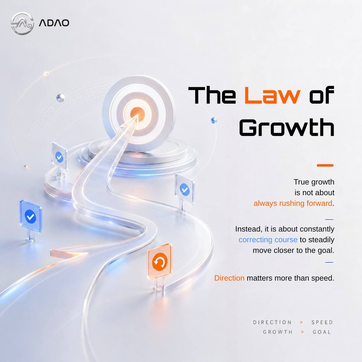 AKASOfficial_'s tweet photo. Growth is never a straight line,
but a continuous breakthrough amidst exploration โก๏ธ
Adjusting the direction,
accumulating experience,
and making every step forward closer to the goal ๐
#ADAO #PowerOfGrowth #CognitiveElevation #WalkingIntoTheFuture https://t.co/4xZxea5jao