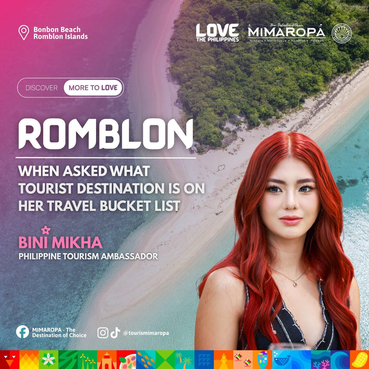 binicrave's tweet photo. Department of Tourism ‘MIMAROPA’
posted Philippine Ambassadors @bini_sheena and @bini_mikha from ‘BINI’ showcasing ROMBLON and EL NIDO. 

#BINI @BINI_ph 
#BINILovesThePhilippines https://t.co/3M4z0ack32