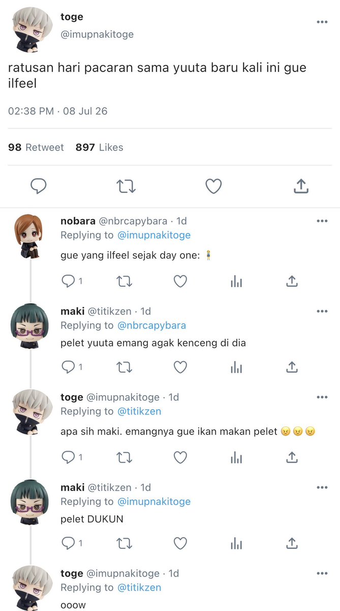togebogel's tweet photo. #ottoge hari ini: teori konspirasi yuuta dan toge tentang bang toru &amp; bang ken 🧐💭 https://t.co/0siME8HcIL