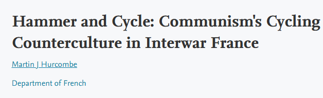 coachouicoachv2's tweet photo. Je viens de lire un article incroyable qui étudie comment l'Humanité et le PCF ont changé leur stratégie de traitement du cyclisme dans les années 30.

Dans les années 20-30, le vélo est au centre de la politique communiste sportive. Le Tour de France existe depuis 1903.

1/20 https://t.co/mcWu1LLCuL