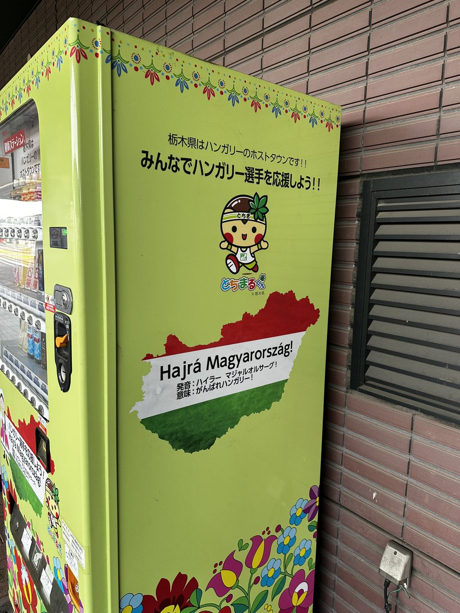 area_stu's tweet photo. 【日本の謎】日本の栃木県にはハンガリー語の書かれた自動販売機がある https://t.co/PiSFPtwZL9