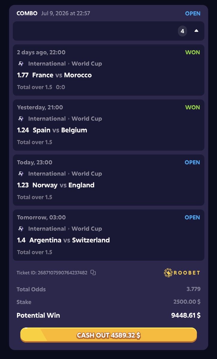 Lepajee's tweet photo. 448$ to one random retweet if I win this 📖 

Follow: https://t.co/idhUrhkn9A
Must be under code LEPAJEE on Roobet 
🔗 https://t.co/7Xyq8o9OEi 
(Instant Depo - Instant Withdrawals)

#worldcup #fifaworldcup #fifa #casino #sportsbook #parlay https://t.co/Rl8A0bJteR