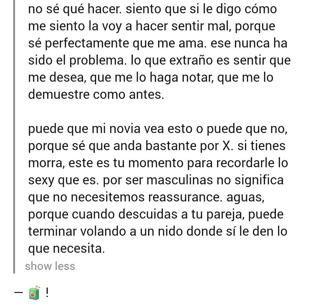 cclesbicas's tweet photo. 🔞? 
Nunca pasen un día sin decirle a sus novias que son hermosas.

— 🧃 https://t.co/njrFHPcWv8