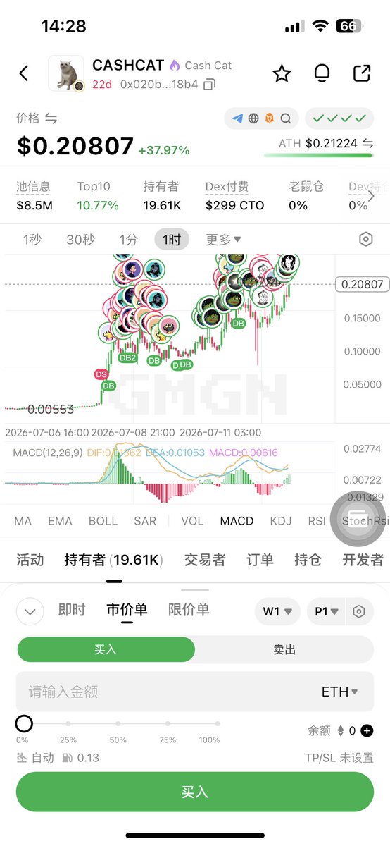 HJH522's tweet photo. 大家都看到了罗宾���链的龙一CASHCAT   这两天有多猛，可我看了下平时关注的几个bsc的聪明钱包一个个的有的赚几十U有的赚三四u就跑了😂
你们怎么回事啊哥们，是不是水土不服呢 https://t.co/94JDJwLDvP