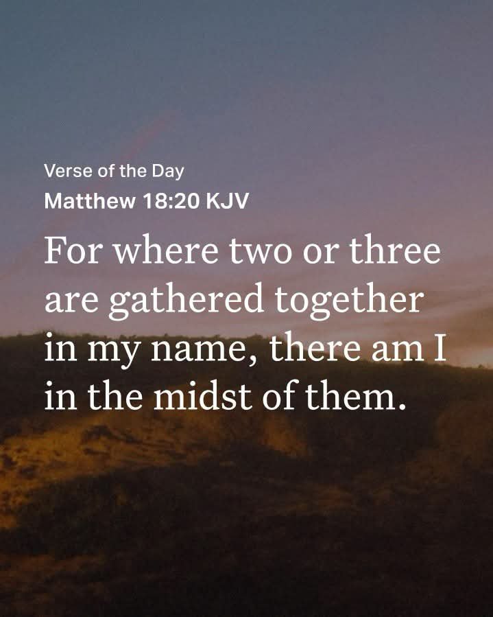Godwakeupcall's tweet photo. #Verse4Today

Matthew 18:20 KJV
For where two or three are gathered together in My name, there am I in the midst of them.
--------- 

https://t.co/kzEC5b43Bf #RightlyDivideTheWordOfTruth #LessonStudy #Devotionals 

https://t.co/G8Hvwowczf https://t.co/vqA2yTteJu