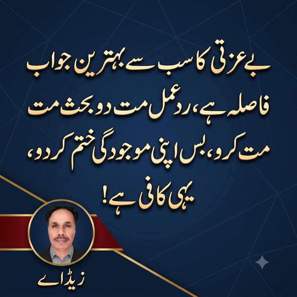 zulfqarali1233's tweet photo. بے عزتی کا سب سے مؤثر جواب انتقام نہیں، بلکہ بہترین کردار، خاموش وقار اور مسلسل کامیابی ہے۔
#Respect #SelfRespect #UrduQuotes #Character #Success #Motivation #Pakistan #ZA https://t.co/BeAMoZusV2