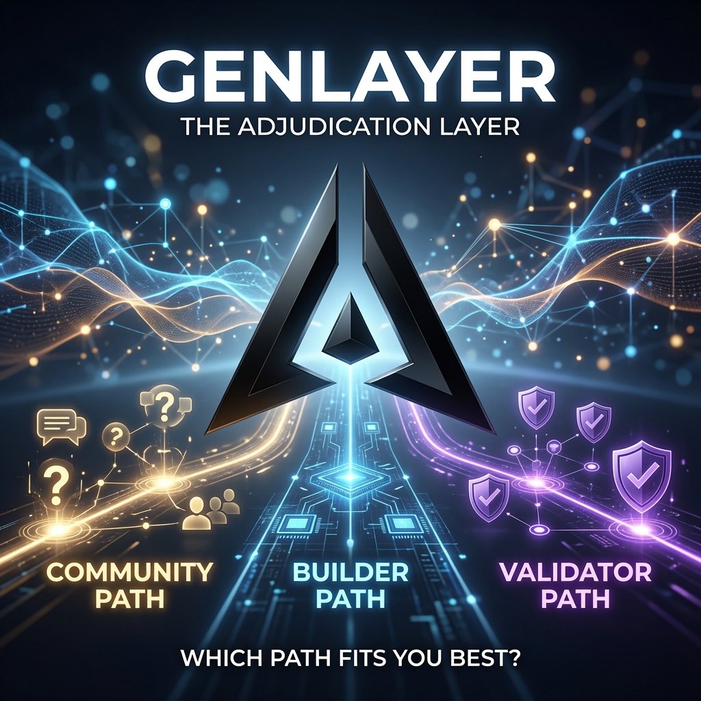 cuemnee's tweet photo. One thing I like about early networks is that not everyone has to write code to make an impact.

That’s why I would choose the Community path on @GenLayer.

A new category only grows when people can understand why it matters.

GenLayer is building the adjudication layer for the agentic economy, but that idea is still new to many people. Someone has to explain why AI agents will eventually need a fair way to resolve disagreements instead of relying on simple yes or no logic.

I enjoy turning complex topics into conversations people actually want to join.

Asking questions.

Sharing ideas.

Learning from different perspectives.

That feels like a meaningful contribution while the network is still taking shape.

If building products is your strength, the Builder path is there.

If you want to help validate decisions across the network, the Validator path is another option.

For me, helping more people understand the problem comes first.

You can explore the Community path here:

https://t.co/QqSgqJ3y7a

Every contribution earns GenLayer Points as the ecosystem grows.

Which path fits you best, and what made you choose it?