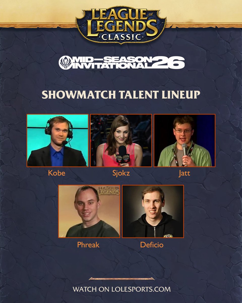 lolesports's tweet photo. For the Classic Showmatch, we had to call in some reinforcements directly from Phreak's basement.

Tune in before #MSI2026 Finals!

11PM PDT - Saturday
8AM CEST / 3PM KST - Sunday https://t.co/7fXyVqm4JF