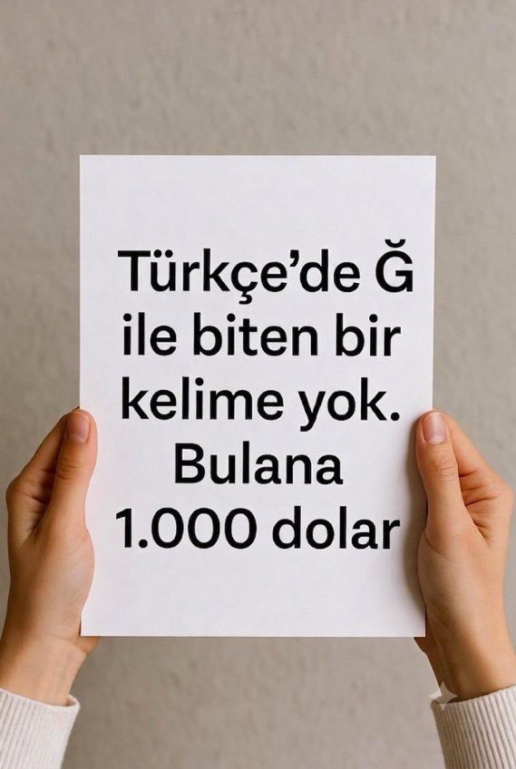 inciiyaa's tweet photo. Türkçe de Ğ ile biten bir kelime yok… https://t.co/VIU19pLDVU