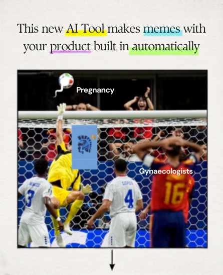 PrimeOrigin's tweet photo. Most brands are still forcing products into ads.

The smarter ones are turning products into memes.

That's what gets shared.

That's what gets attention.

That's what people actually remember.

This AI tool automatically places your product into viral meme formats, so you can create content people want to engage with instead of scrolling past.

Memes > Traditional ads.

#Marketing #AI #SocialMedia #ContentMarketing