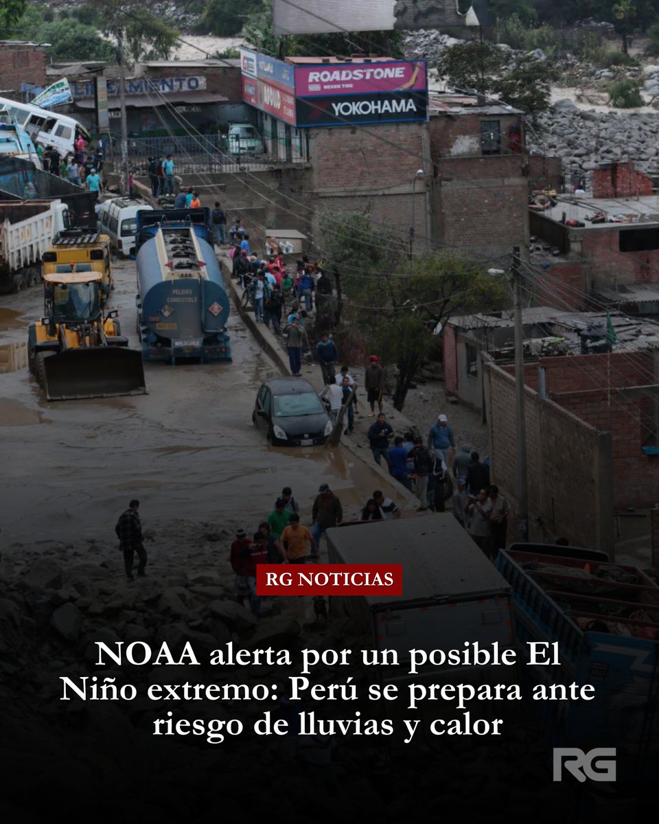 Aderly's tweet photo. 🚨 #ATENCIÓN | La Administración Nacional Oceánica y Atmosférica de Estados Unidos (NOAA) alertó que el fenómeno de El Niño podría alcanzar una intensidad muy fuerte entre octubre y diciembre de 2026, con una probabilidad del 81%.

De concretarse este escenario, sería uno de los eventos más intensos registrados desde 1950. En Perú, el calentamiento del mar frente a la costa eleva el riesgo de lluvias intensas, huaicos e inundaciones en el norte, además de posibles impactos en la agricultura y la pesca.

El fenómeno podría mantenerse activo hasta marzo de 2027.