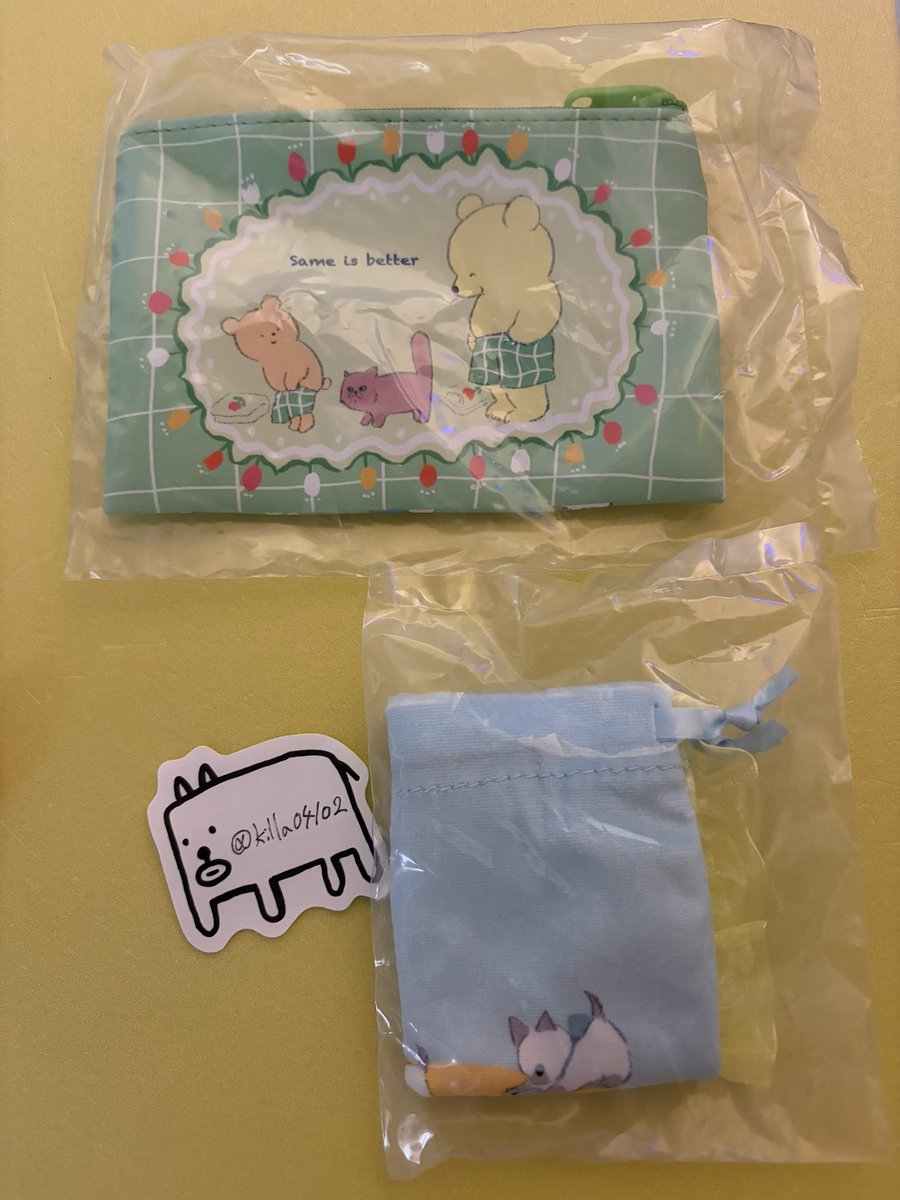 killa04102's tweet photo. 【交換】ももろ bitte mitte 巾着＆ポーチコレクション COTOFUL コトフル ガシャポン

譲）
ポーチC(クマ)、巾着A(ネコ)

求）
巾着B(イヌ)

※ツイフィ必読 https://t.co/yKGeje5skX