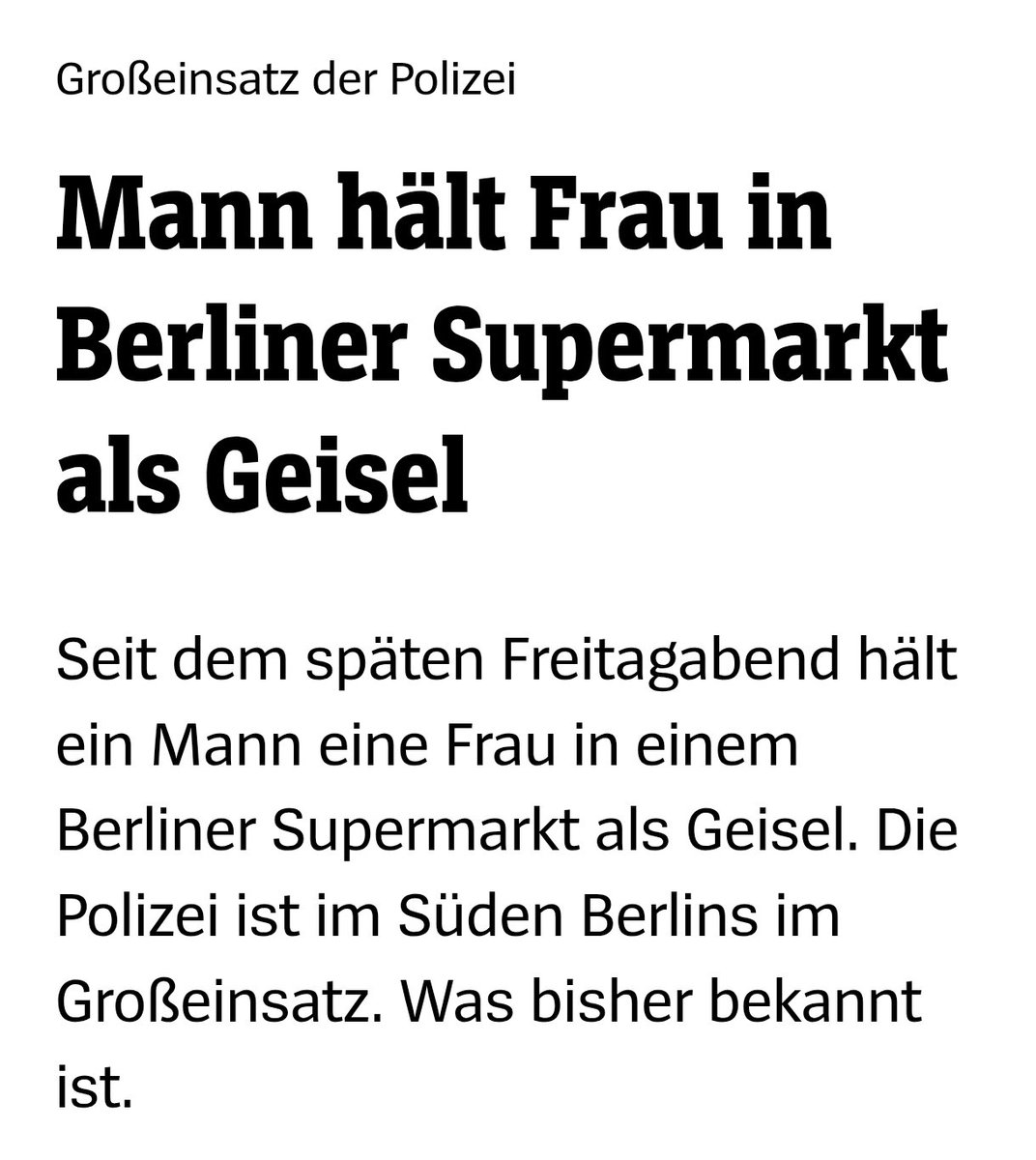UlrichManns's tweet photo. Hat man dem #EinMann bereits einen #Doehner gebracht? Der Ärmste hat doch bestimmt Hunger. Und war der #Buergermeister bereits Vorort? #Berlin #Shithole #Wegner #Supermarkt #Geiselnahme #Polizei https://t.co/TDGGvFz8Ne