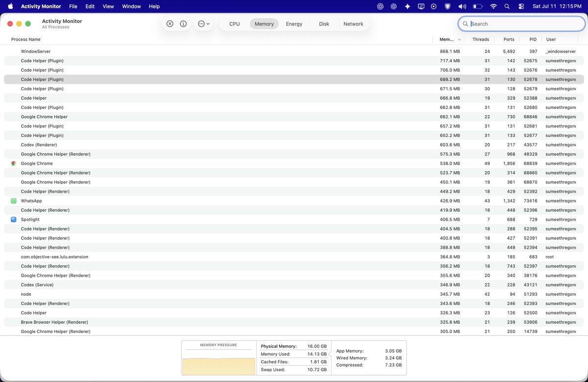 sumeethofficial's tweet photo. @OpenAI while using the codex for the chatgpt Sites its taking quite a log of memory usages while its running. can you check and optimize this.

The output looks quite good https://t.co/JwSjV4hrqj