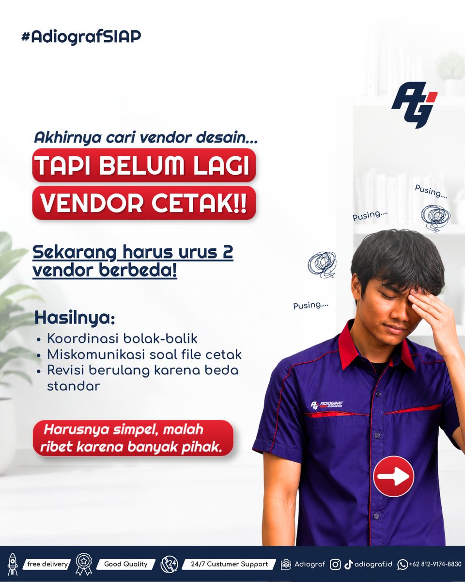 adiograf_id's tweet photo. Banyak perusahaan ingin bikin souvenir eksklusif, tapi nggak ada tim desain internal😵‍💫 Adiograf solusinya!
———————————
PT Adiograf Karya Indonesia
Jl. Jagakarsa Raya No. 51A Jagakarsa

0812-9174-8830
order@adiograf.id
https://t.co/bOnEld4kn0

#AdiografSIAP #jasadesain #percetakan https://t.co/1F0lnak3Eq