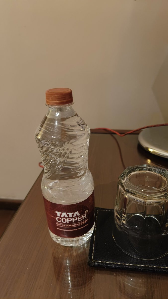 NishankAgrawal's tweet photo. Hey @TajHotels . It's very disappointing to see plastic water bottle in your property rooms. Your team is not keeping up with the competition. Almost all hotels have moved to glass bottles. Need to learn https://t.co/AKQ78ZrTNm