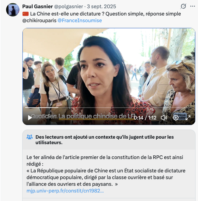 P_Kallioniemi's tweet photo. One comrade has his favor though: Sophia Chikirou, reportedly his partner. She’s praised Hamas and attended vatnik events with Russian flags galore. Chikirou described possible Ukrainian EU or NATO membership as a “provocation” — Europeans must submit to Russia’s whims.

13/23 https://t.co/Q1lTVJIoTq