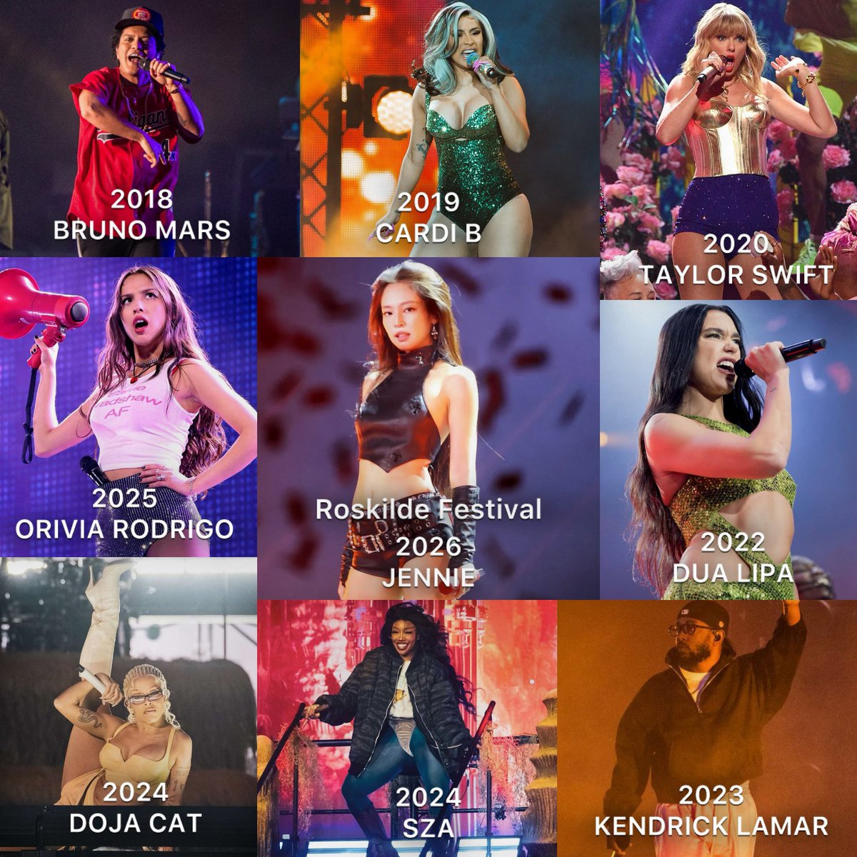 thvassss's tweet photo. "festival yang gak ada namanya" when THESE ARE the festival headliners over the YEARS😭 https://t.co/mdqXUpYoyk