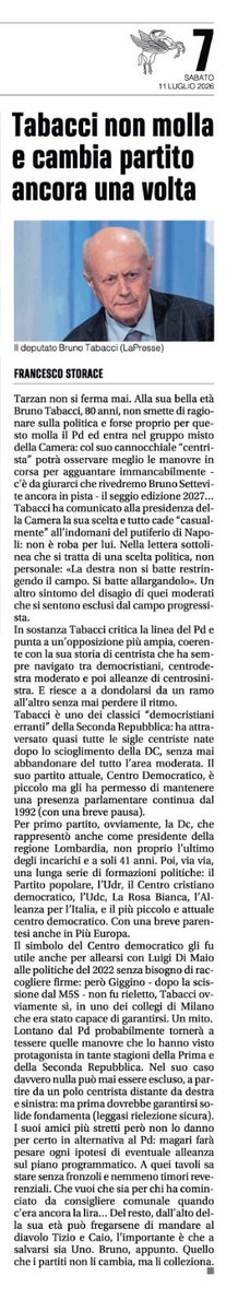 Storace's tweet photo. Un mito per tutte le Repubbliche
#Tabacci
#Libero ✍️ https://t.co/WWcgX82ox6