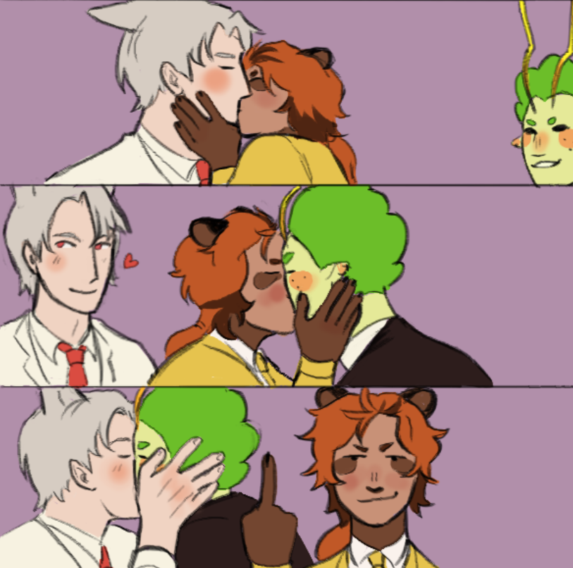 Glitchervius's tweet photo. is this #lasercutter? i still dont know the ship name
anyways
this is how we look like using !frenchie btw (problematic ship dynamic)
@FrenchieAnimini
@gyeonwoolim
youre all invited to our wedding
#GWArt #Glitchinfectedart https://t.co/IRQiqoNWtK