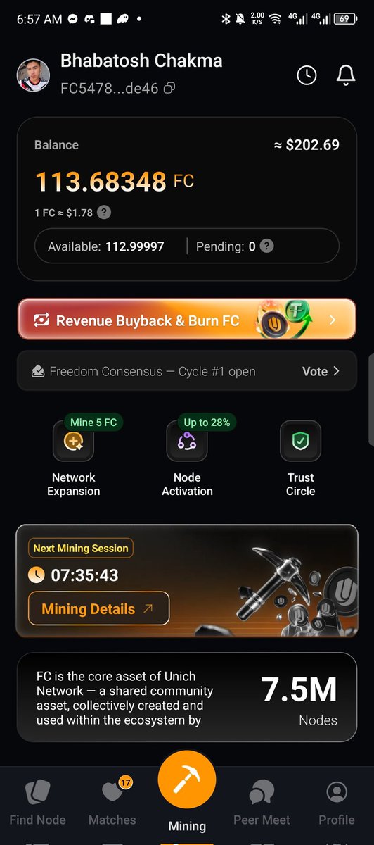 NTSHO10's tweet photo. How much $FC do you have?

My $FC 235 = $404

1 $FC = $1.72

Download Unich on play store and start mining immediately. TGE is by the corner. 
Use my referral code for instant 5 FC when you login: EYUZ1J8S

$Sanusi $Gayu $Wkc https://t.co/397h0bbzeq