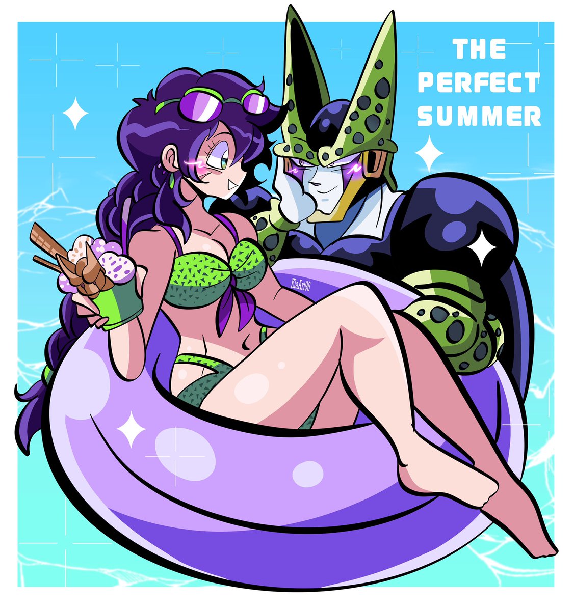 The perfect summer ⛱️✨🕶️ 💜💚✨ #dbzoc #dragonball