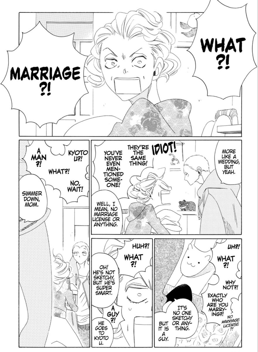 onigiroe's tweet photo. the kusakabe siblings dropping the most important news about their lives to their mom all at once, in the most nonchalant way possible, is really the funniest thing that has ever happened in blanc 😭😭😭 https://t.co/9ULFZWrmtZ