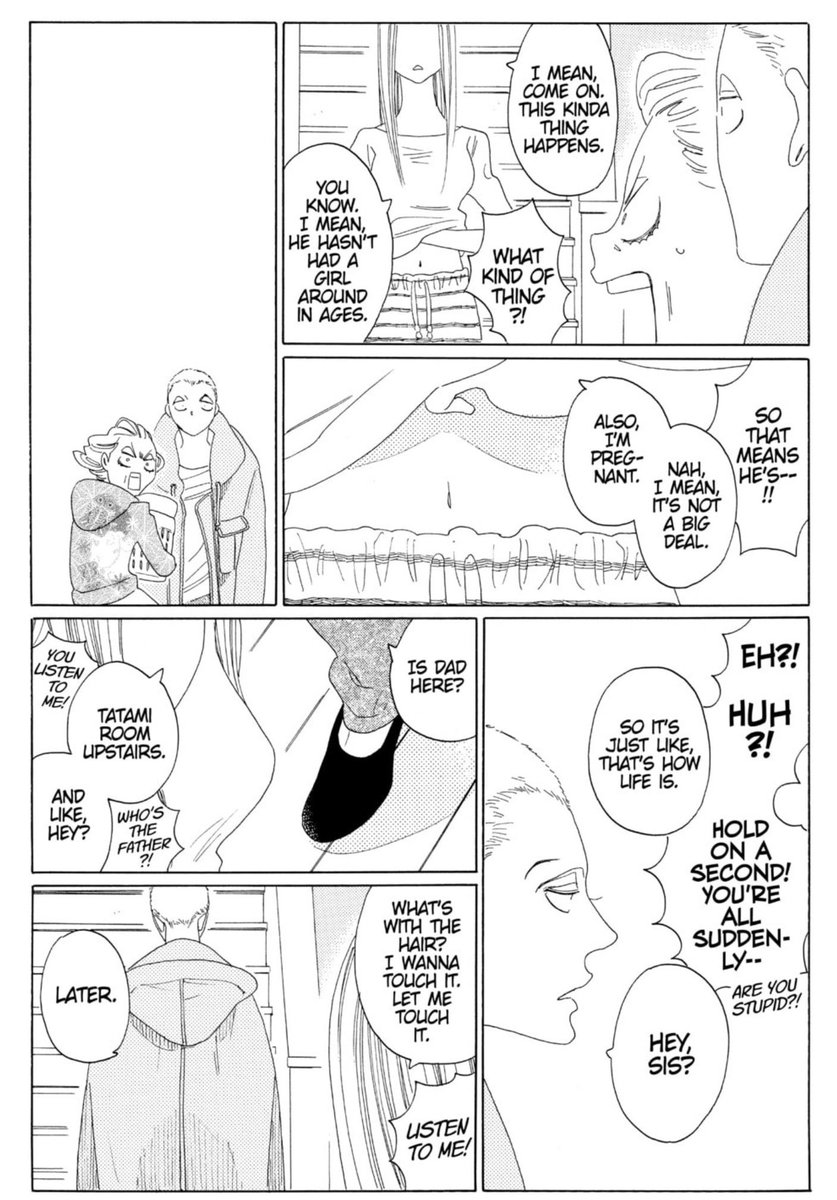 onigiroe's tweet photo. the kusakabe siblings dropping the most important news about their lives to their mom all at once, in the most nonchalant way possible, is really the funniest thing that has ever happened in blanc 😭😭😭 https://t.co/9ULFZWrmtZ