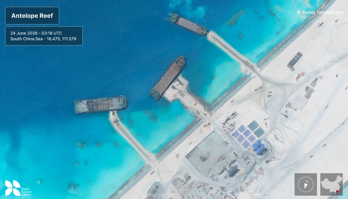 MareNos42313152's tweet photo. fast progressing land reclamation at Antelope Reef, Paracels archipelago (1/3). https://t.co/O1zeys1qU1