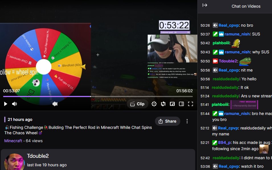 tdubsyaps's tweet photo. offline shorts content is coming to the tdubs channel - it'll be the fishing challenge stuff 🎬

also Day #2 of Minecraft Chaos Wheel Fishing Challenge 🎣 might happen :))

lots of new ideas to make it more fun as well 😇 https://t.co/IlCvXLjnXD