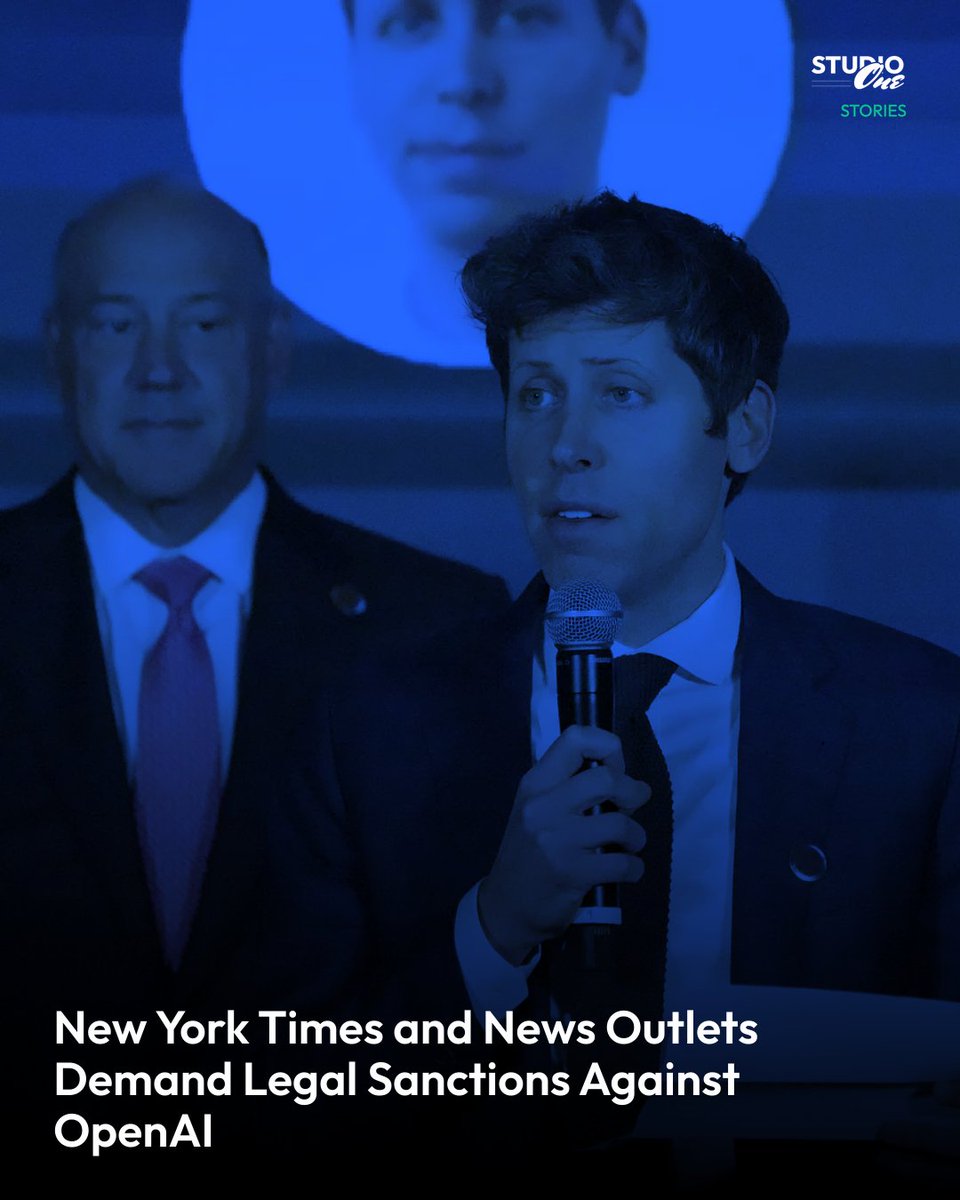 madebystudioone's tweet photo. The New York Times and news outlets demand legal sanctions against OpenAI. They're accusing the company of concealing its ability to search training datasets. It's a sign that compliance risks aren't going away for businesses using AI.

source: https://t.co/UyIt0EVE0w https://t.co/MfqJzMCiur