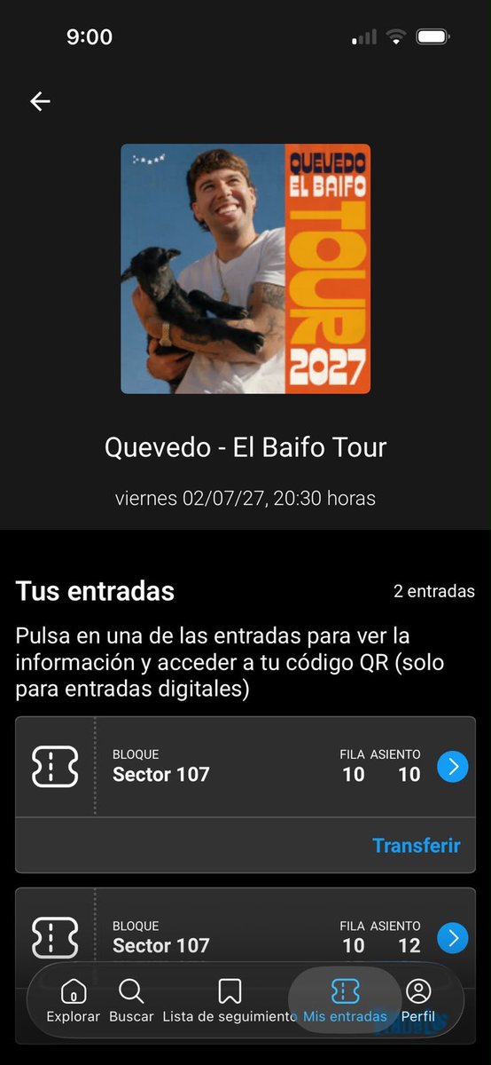 Alejandro_lg4's tweet photo. Vendemos (una amiga y yo) 2 entradas en grada A, fila 10, viernes 2/7/27 en Barcelona para Quevedo. Somos docentes y para esas fechas seguramente estaremos con la oposición, por lo que no podremos ir. Interesados DM o responder este tweet!!! https://t.co/2ocdBhBeWo