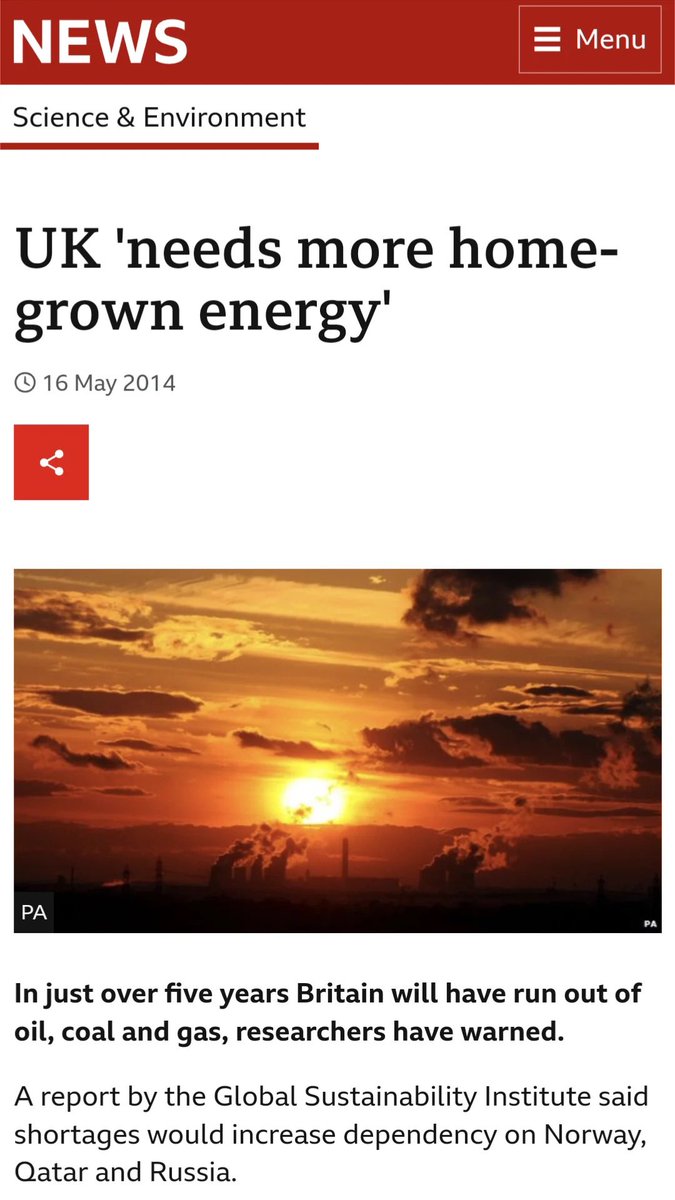 HasteTasty's tweet photo. @AgentP22 Oil ran out 2014 from yer propaganda news from westmonster https://t.co/2Yy4PO9Gax