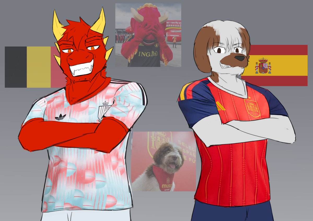 ButterDoggin's tweet photo. Drawing worldcup Team mascots

Belgium and Spain https://t.co/AibjQ0fhMZ